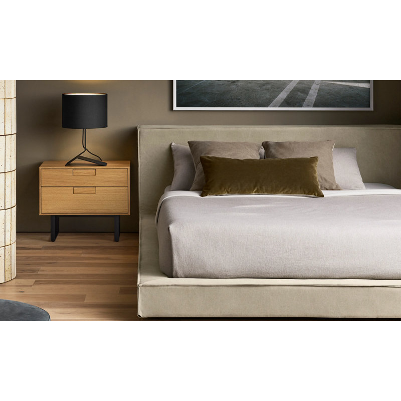 Series 11 2 - Drawer Nightstand, Silver/White Oak