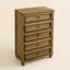 Commode Caskey 73 cm (28,7 po) de largeur, en bois massif, style transitionnel, à 5 tiroirs-235913734