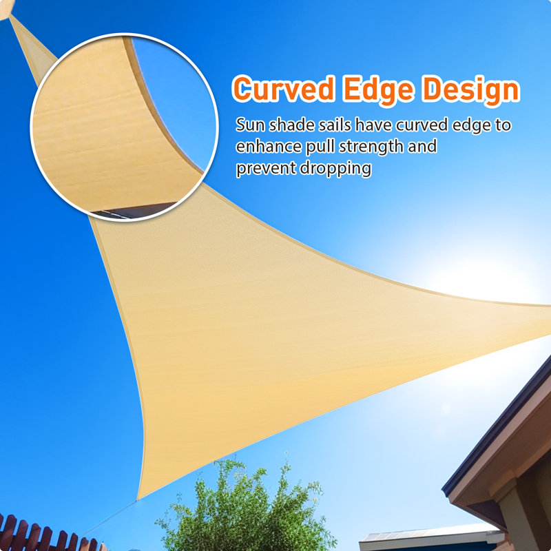 15' x 8' Triangle Shade Sail, Sand