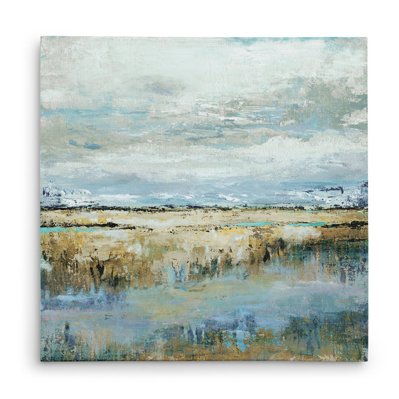 " Coastal Marsh ", 24" H x 24" W, Wrapped Canvas, No Frame