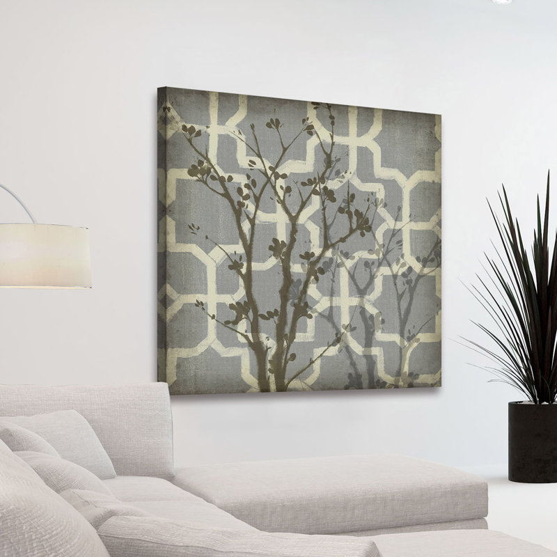 "Silhouette & Pattern V" Print on Wrapped Canvas, 18" H x 18" W x 1.5" D