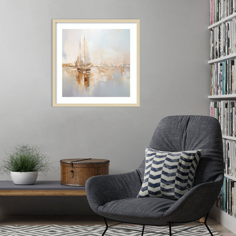 Reproduction d'art encadrée en bois Gold, H 25 po x l 25 po