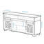 Meuble télé 65,3 po avec bandes lumineuses à DEL et porte de grange en fer avec bande décorative en Y de style campagnard gris-501256830