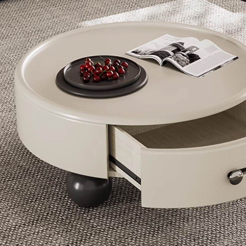 Table basse créative de style crème en bois massif, H 13,38 po x L 31,49 po x l 31,49 po