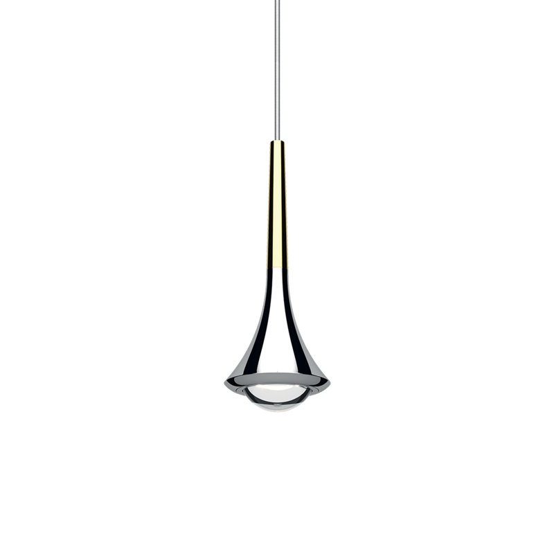 Lodes Rain Suspension Lamp Transparent Cable Line-V, Gold
