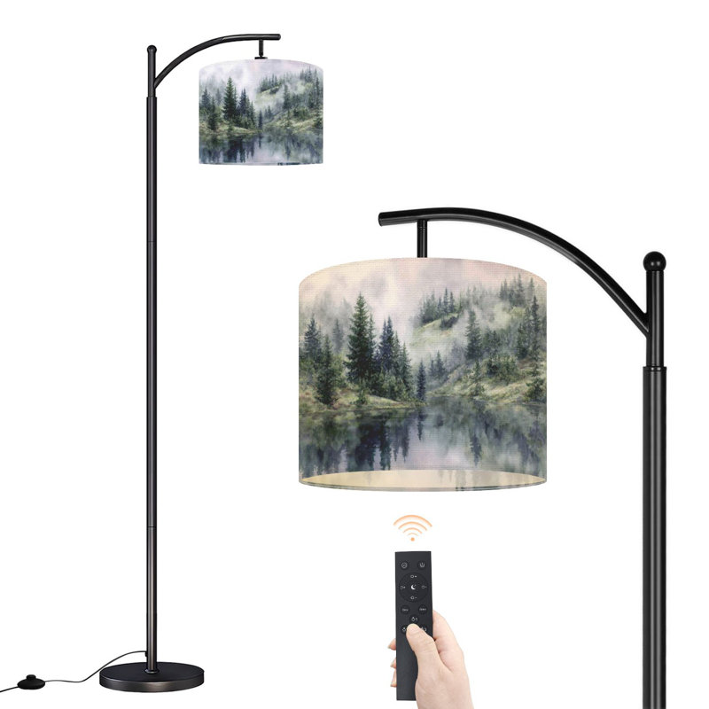 Lampe sur pied à aquarelle avec abat-jour réglable Watercolor Mountain