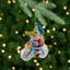 Crocodile Santa Glass Christmas Ornament - 4.25"