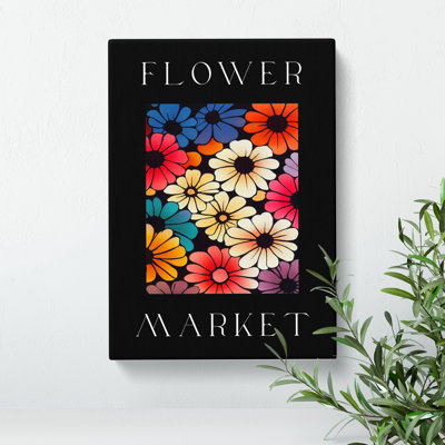 Colourful Flower Market Exhibition No.4 - Wrapped Canvas