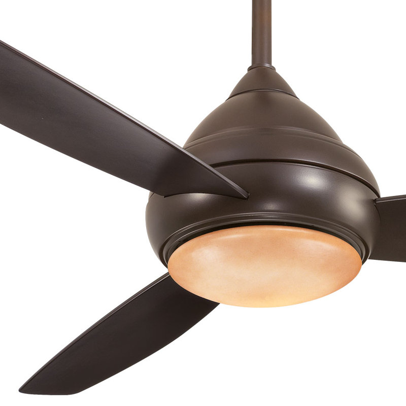 58" Concept I Wet 3 - Blade Outdoor LED Propeller Ceiling Fan with Wall Control and Light Kit Included, Oil Rubbed Bronze