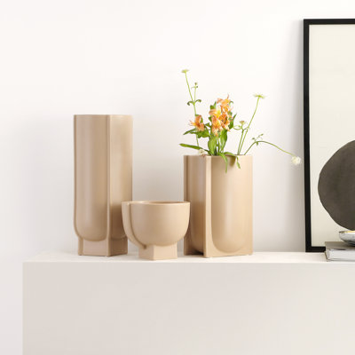 Monaco Ceramic Matte Vase Set of 3