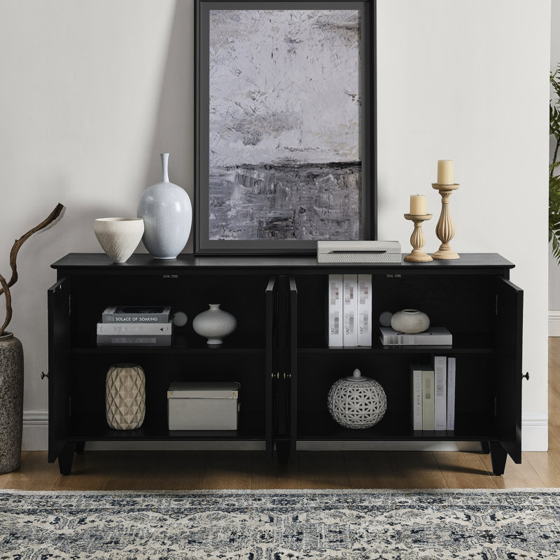 Buffet 65,5 po Mid Century Modern Buffet, Black