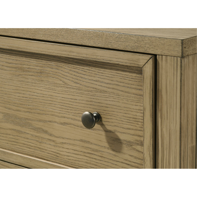 Table de chevet de chambre à coucher avec tablette ouverte et 2 tiroirs, beige foncé, bois massif, tablette à tiroirs de style robuste, fabrication beige