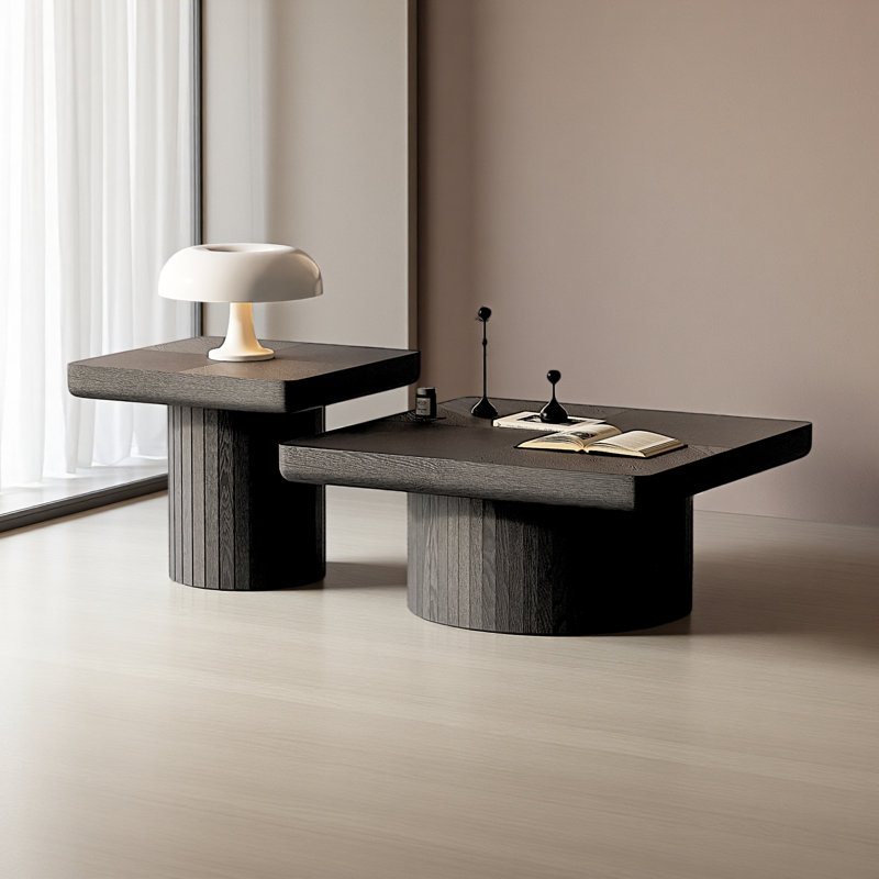 Ensemble de tables basses gigognes 2 pièces Modern Modern, Noir