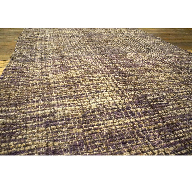 Modern Beige and Brown Color with Shaker Style Flat Weave Contemporary Rug, Beige, Rectangle 9'1" x 12'6"
