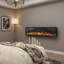 Foyer électrique 72 pouces avec télécommande, minuterie, 12 flammes, écran tactile, chauffe-foyer linéaire mural / encastré / autoportant-985667009