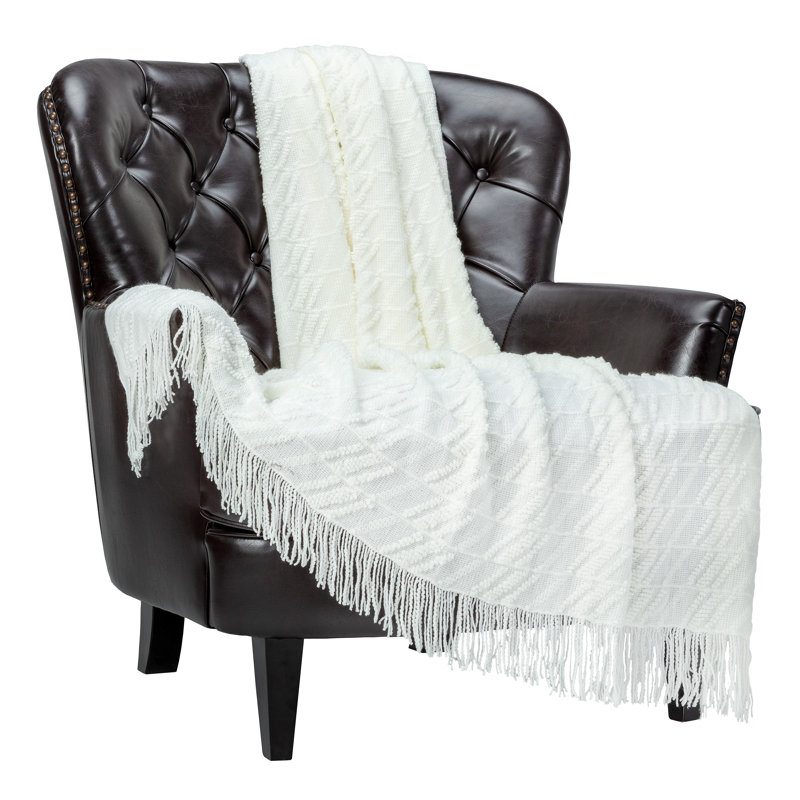 Ivory Faux Fur and Sherpa Reversible Throw Blanket 50" x 65"
