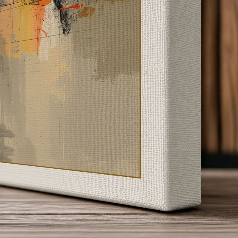 City at Dusk Modern - Wrapped Canvas, 18x12 - 45.7 x 30.5 cm, Cream Border