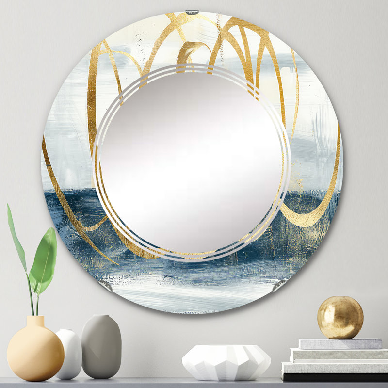 Abstract Geometric Shape Vanity Mirror, 23.6" H x 23.6" W