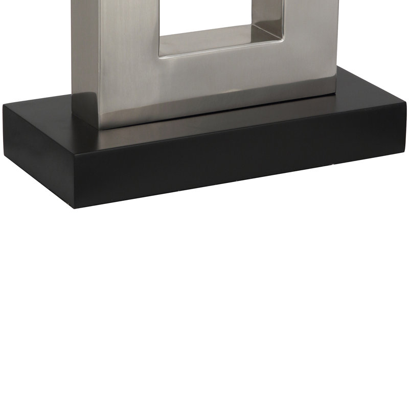 Doughnut Table Lamp, Antique Silver/Ebony