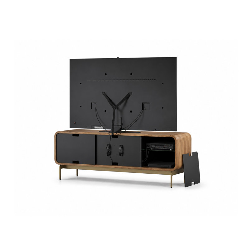 Solid Wood and Glass TV Stand