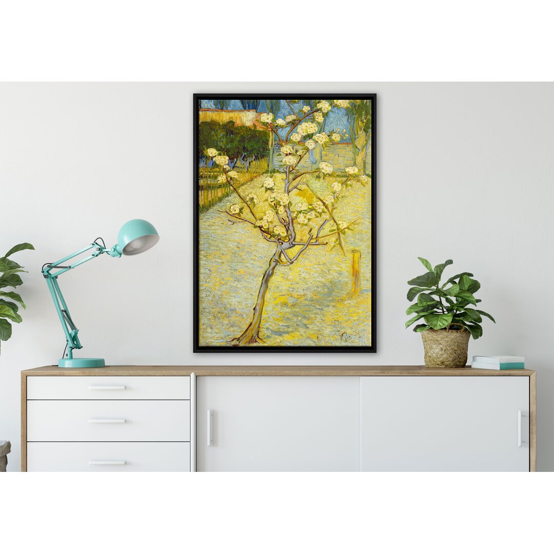 Gerahmter Kunstdruck Leinwandbild Blühender Kleiner Birnenbaum von Vincent Van Gogh