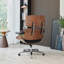 Chaise d'ordinateur pivotante en cuir