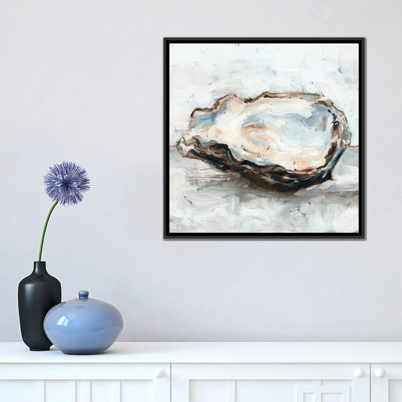 «Oyster Study II» par Ethan Harper - reproduction d'art sur toile tendue, Toile avec cadre noir, H 18 po x l 18 po x P 1,5 po