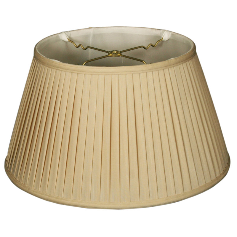 Abat-jour empire en soie / shantung empire (araignée), Beige/blanc cassé, H 10,5 po x l 19 po x P 19 po
