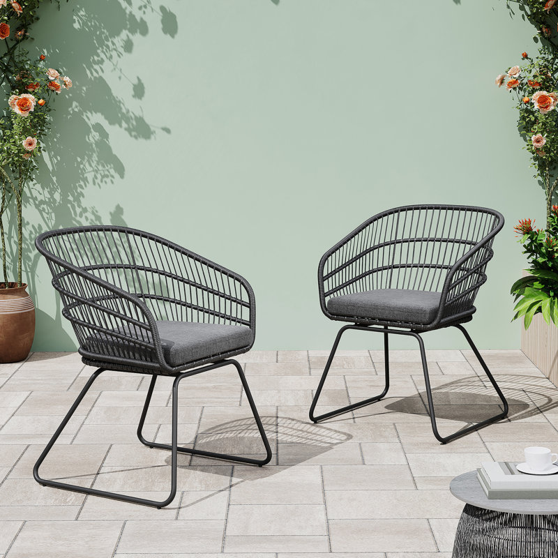 CHAISE, 2PCS avec 2 coussins, gris