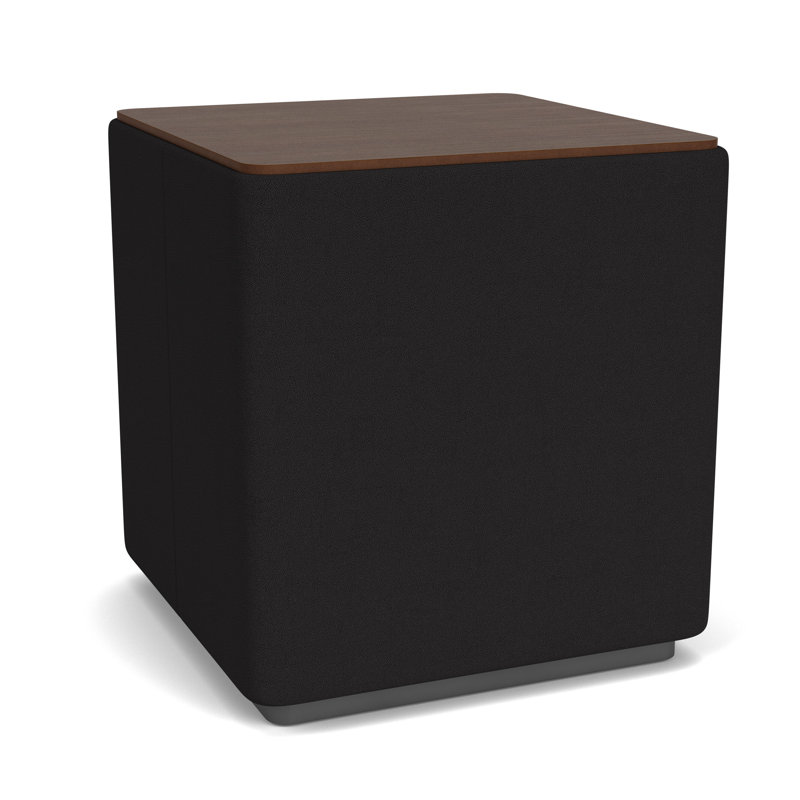 Table de salon avec plateau en stratifié Darsey, Noyer Riftwood, 20", Gris anthracite; portes ouvertes noir