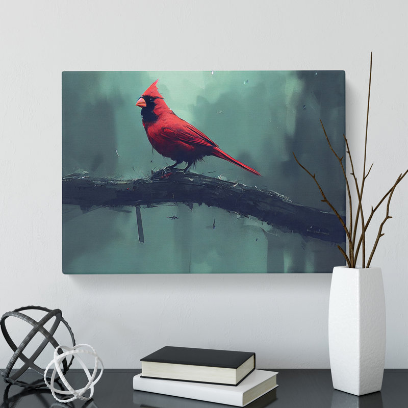 Cardinal Bird Art Painting Vol.2 - Wrapped Canvas, 35cm H x 50cm W x 3cm D