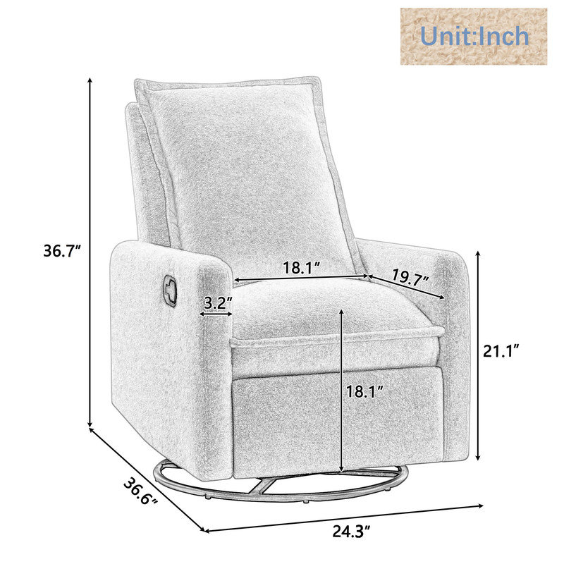 24.3" Manual Recliner, Oatmeal