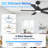 42 in.5-Blade Smart Indoor/Outdoor Black Downrod Ceiling Fan with LED Light, Remote & Voice Control via Alexa, Dimmable-2142499279-2142499275-2142499278