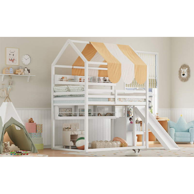 Lit House avec auvent, Blanc