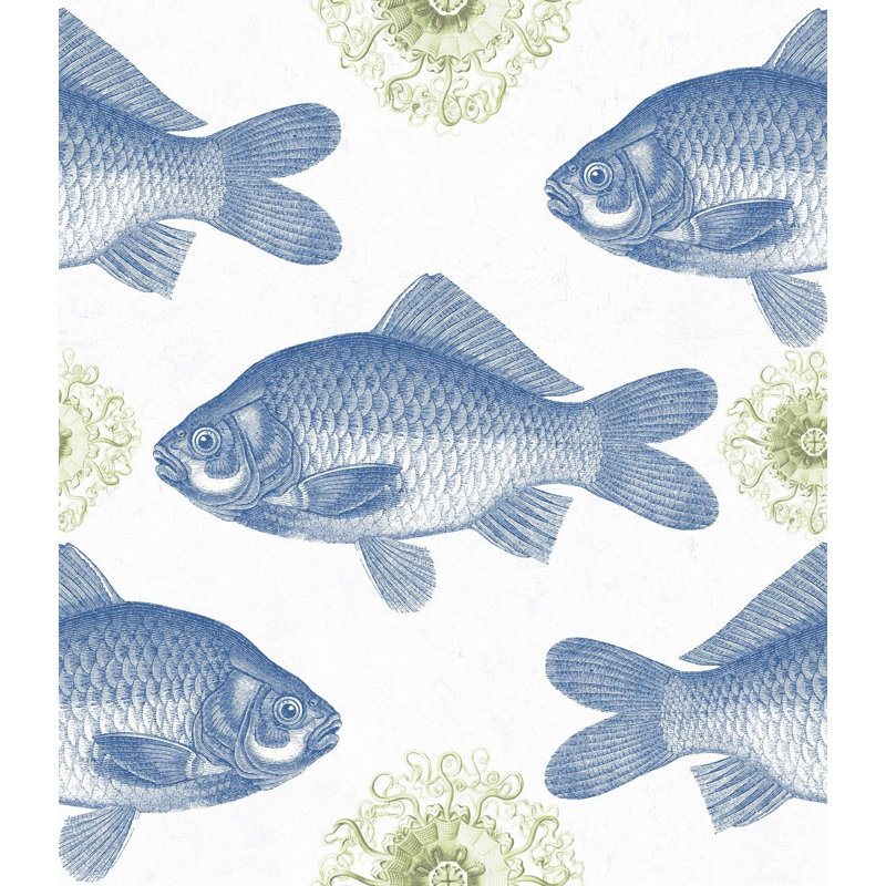 The Seafood Story Wallpaper Roll, Blue