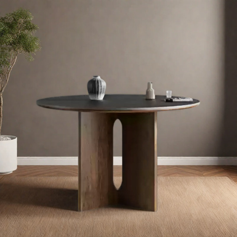 Minimalist retro quality dining table, 29.5"H x 59"L x 59"W