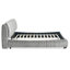 Structure de lit tapissier très grand, style minimaliste moderne avec tête de lit éponge compressée dodue, velours brillant et support de pieds robuste, matelas non inclus - gris-130811322-130811318