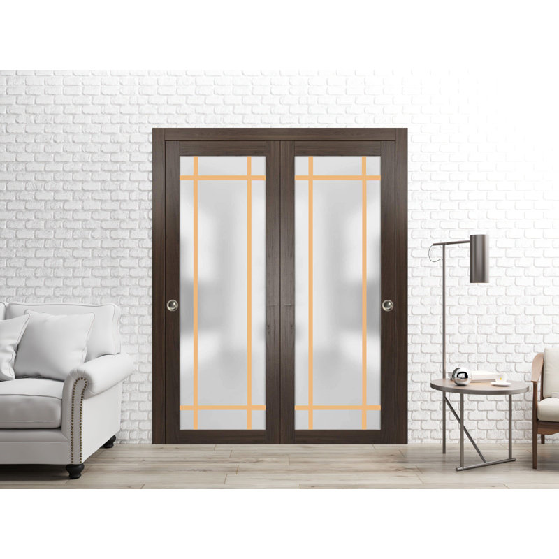 Portes de placard coulissantes à panneaux en bois, 60 po x 96 po