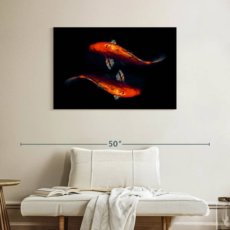 Brampt Mottled Orange Koi, 26" H x 39" W