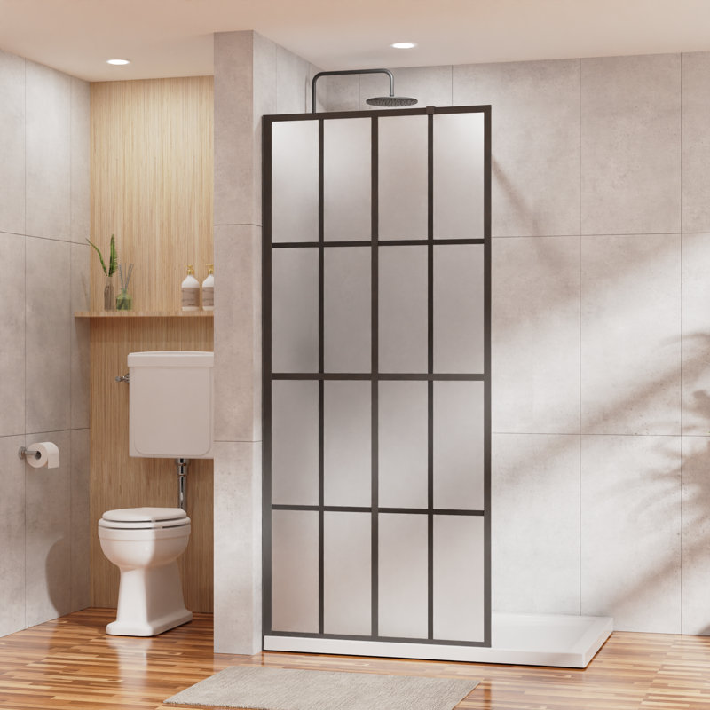 Porte de douche encadrée en verre l 34,04 po x H 72,04 po