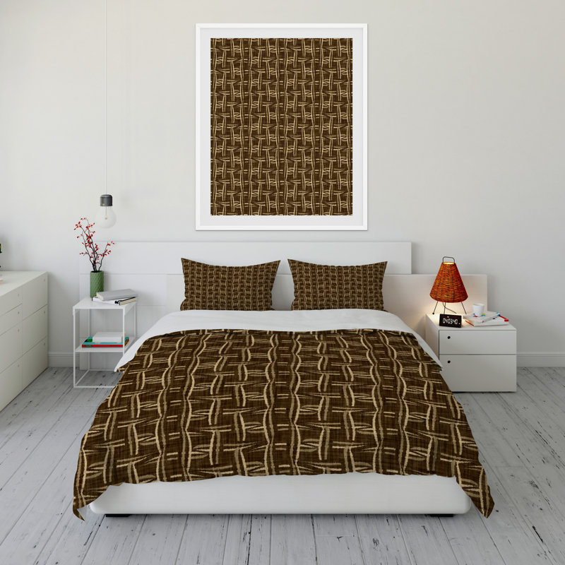 Polyester Channel Geometric Shapes Comforter, Queen Comforter + 2 Standard Pillowcases