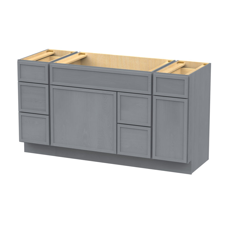 Base de meuble-lavabo simple 60 po seulement, Argent