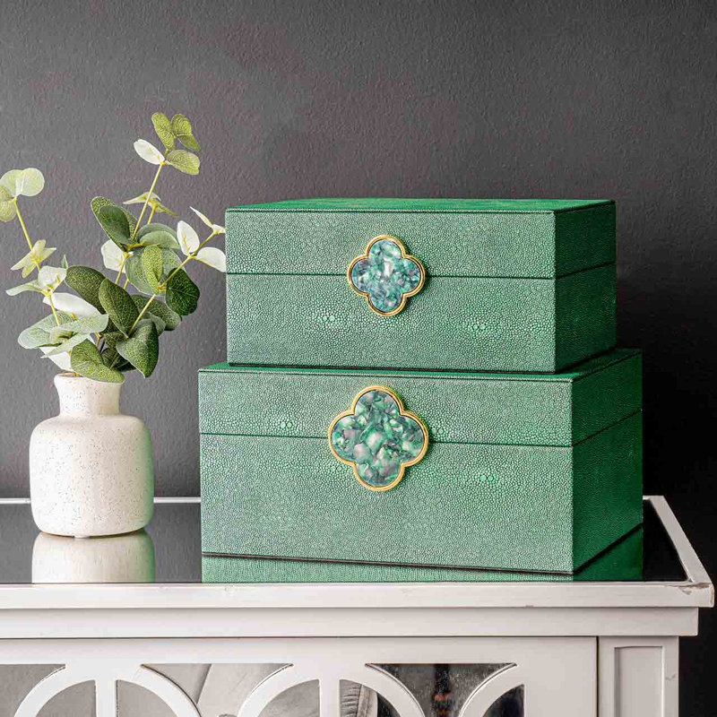 Chic Faux Litchi Jewellery Boxes, Storage Decorative Case