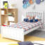 Base de lit plateforme simple en bois avec tête de lit-1214734732