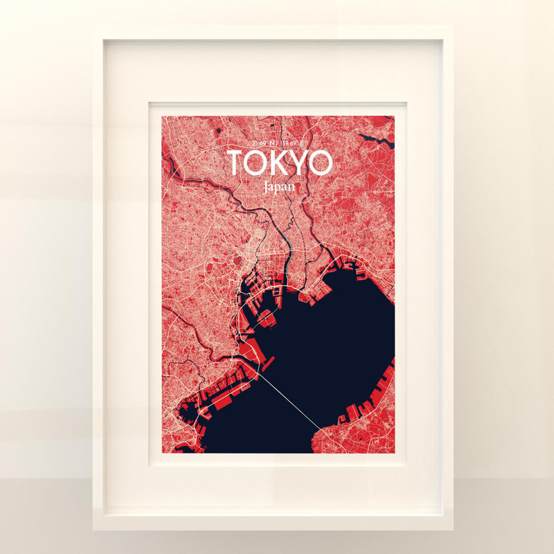 Tokyo City Map In Nautical - No Frame Print, 24cm H x 18cm W x 0.05cm D