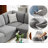 112" L-Shaped Sectional Sofa With Sloped Arm Design-Linen-1341205307