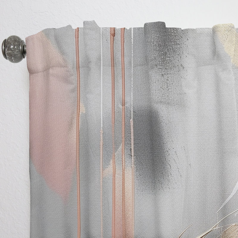 Sarahi - Complexe cercle doré rose - Rideau de formes modernes - Velours obscurcissant - 1 panneau, L 52 po x L 90 po