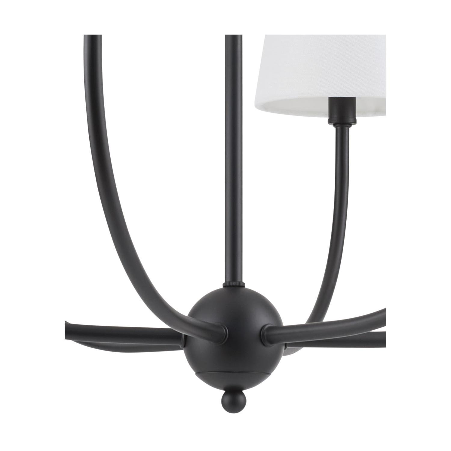 Zisa Chandelier, Matte Black, 6, 16" H x 29" W x 29" D