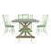 Durga Rustic Pine Frame Concrete Veneer Top Dining Table And Windsor Chairs Set - Full Concrete Veneer Top Table And 4 Chairs