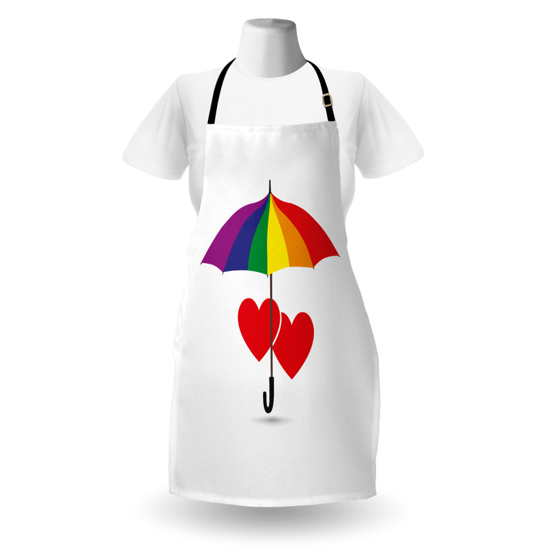 Multicolore, tablier arc-en-ciel East Urban Home unisexe, coeurs, taille adulte